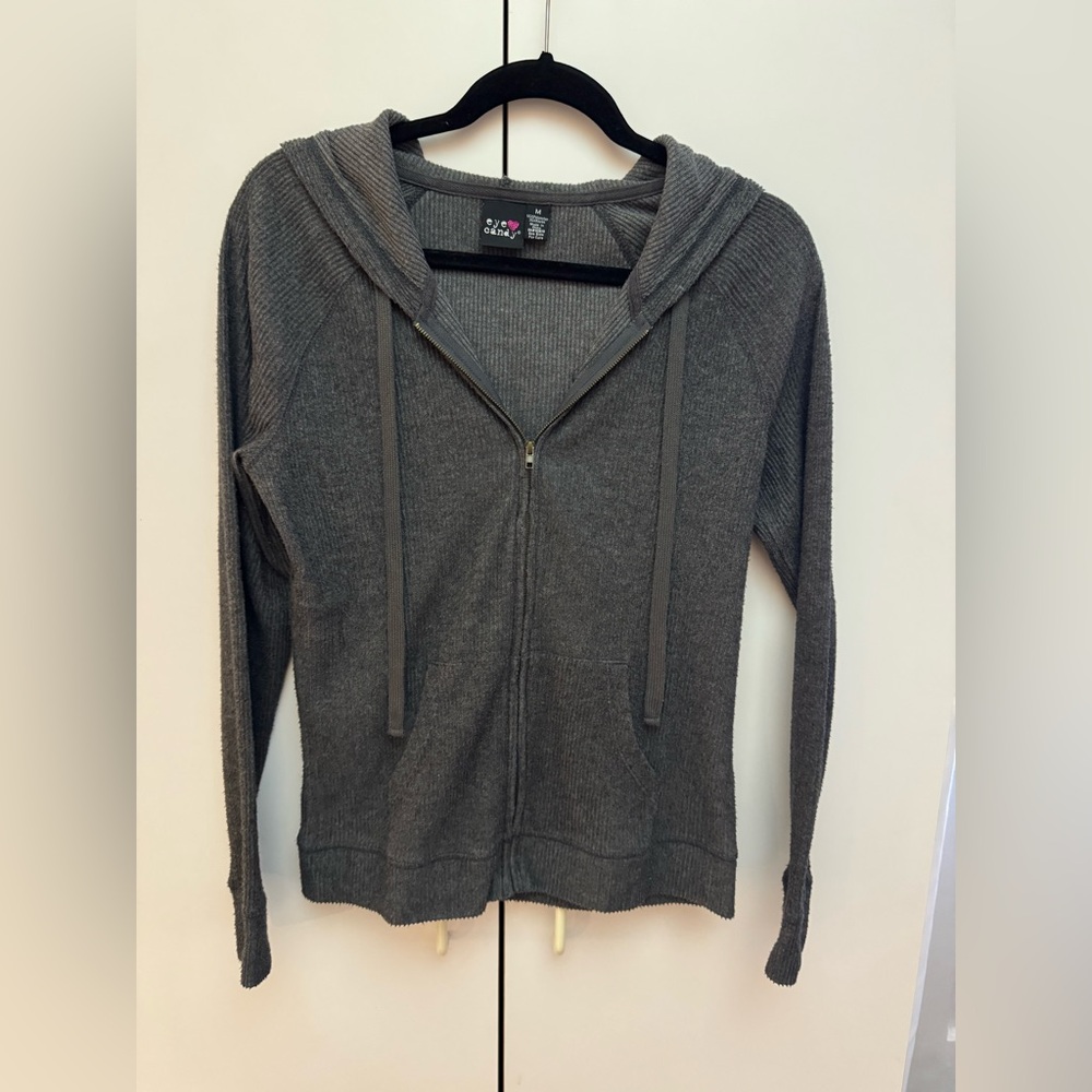 Zip Up Dark Grey Hoodie Size Medium